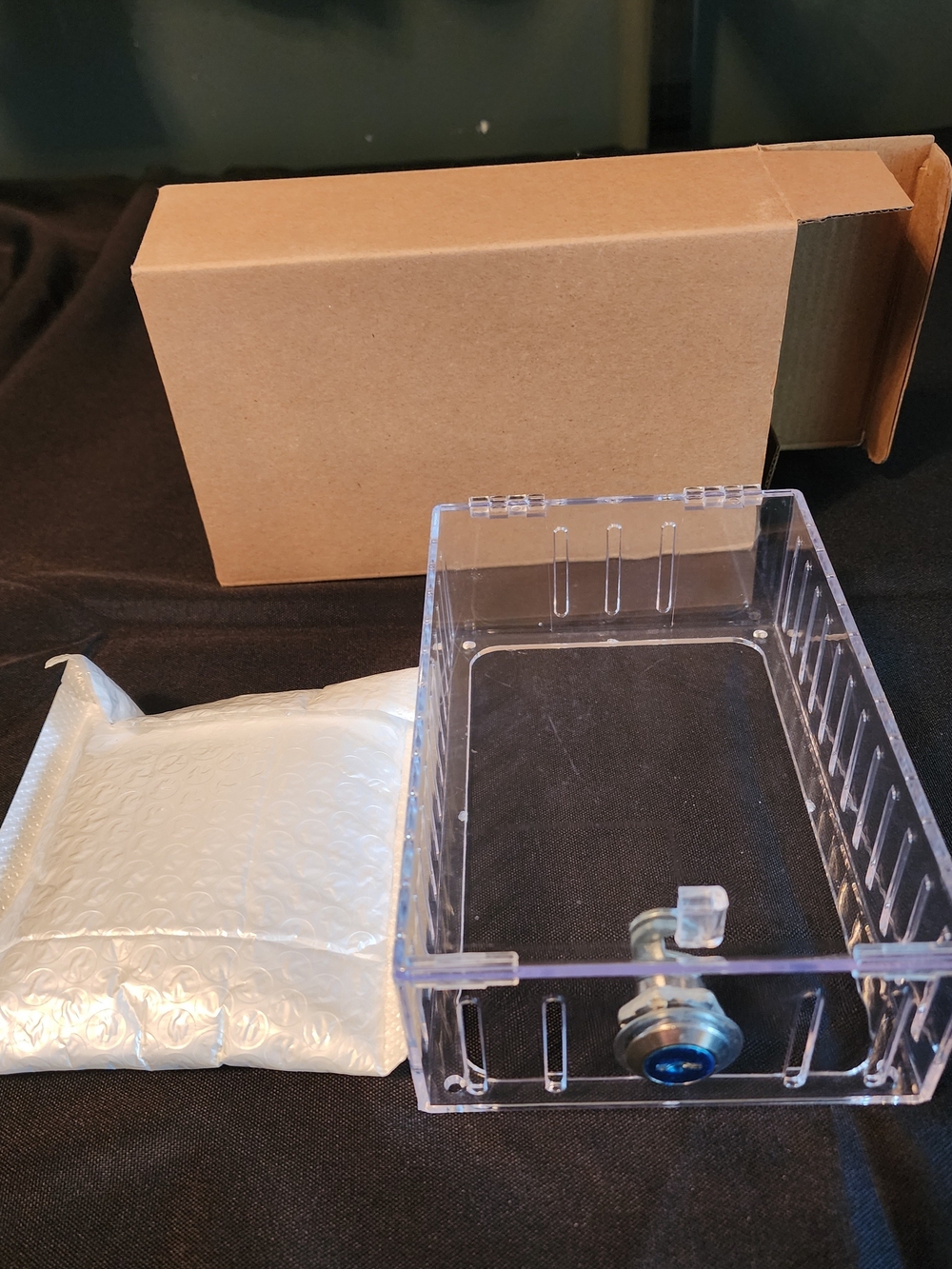 Clear Acrylic Thermostat Lock Box Guard With Key - Never Used